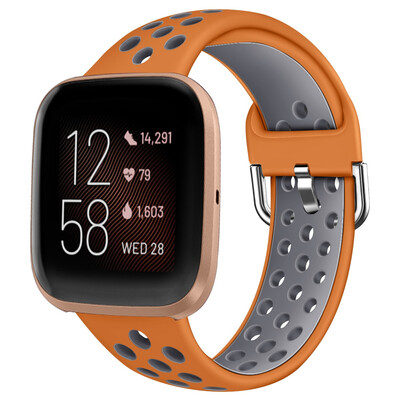 

ECSEM Bands for Fitbit VersaSoft Silicone Replacement Band for Fitbit Versa Air Hole Wristband Strap for Women Men