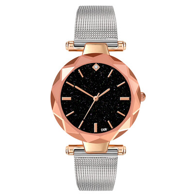 

Casual Women Watches Romantic Starry Sky Dial Ladies Quartz Wristwatch Design Mesh Strap Simple Clock Fashion Zegarki Damskie
