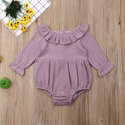 

Newborn Infant Baby Girl Long Sleeve Bodysuit Romper Jumpsuit Outfit Clothes