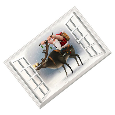 

Christmas Window Deer PVC Wall Stickers Home Decor Removable Living Room Decals Wallpaper