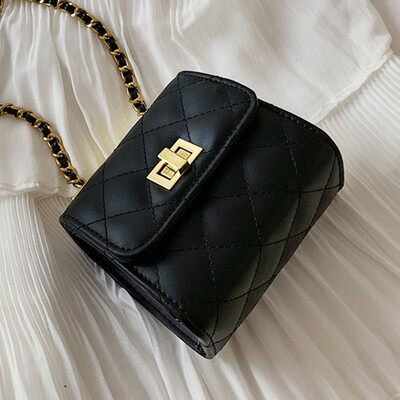 

Summer mini Korean Lingge chain bag 2019 new lock small square bag shoulder bag messenger bag
