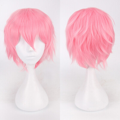 

Gobestart Multi Color Short Straight Hair Wig Anime Party Cosplay Full sell Wigs 35cm