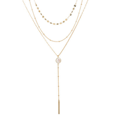 

2019 New Alphabet Initial Letter pearl Pendant Coin Shell Necklace Female Gold Color Chain Choker Collar Necklaces for Women