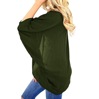 

Toponeto Womens Summer Solid Color Kimono Cardigan Loose Sleeves Cover up