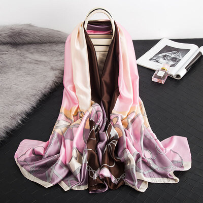 

Korean version of the spring&autumn new horse simulation silk scarf Korean female dual-use summer sunscreen air conditioning room shawl beach towel
