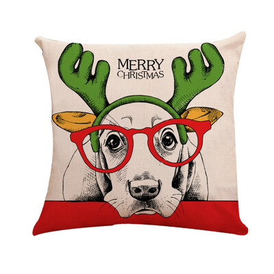 

〖Follure〗Xmas Cotton Pillow Case Linen Cushion Cover Merry Christmas Home Decoration
