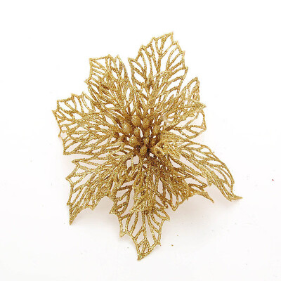 

〖Follure〗Christmas Flowers Xmas Tree Decorations Glitter Hollow Wedding Party Home Decor