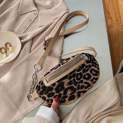 

Tailored Women Fashion Zipper Bags Leopard Leather Shoulder Bags Crossbody Bag Chest Bag