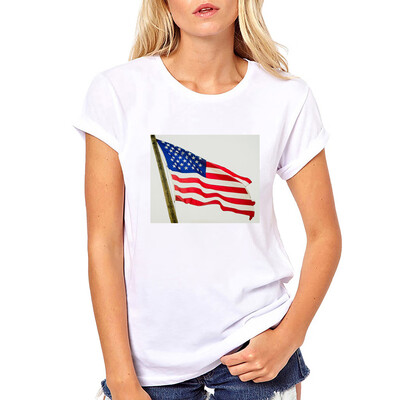 

Nomeni Womens American Flag Print Tees Shirt Short Sleeve Blouse Tops