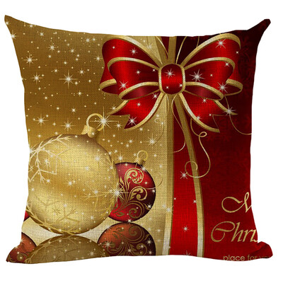

Siaonvr Merry Christmas Pillow Cases Linen Sofa Cushion Cover Home Decor Pillow Core