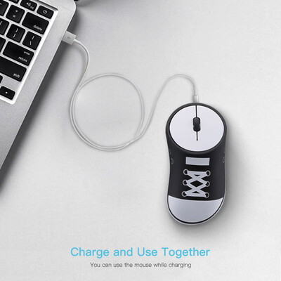 

Wireless Rechargeable Mouse Sneaker Mice 24G Wireless Office Mouse Silent Click Auto-sleep Plug&Play Red