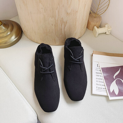 

Fall Academy Style Low-heeled Single Shoe Chic Style Square Head Tie Two Wears of Lefu Shoes Tide
