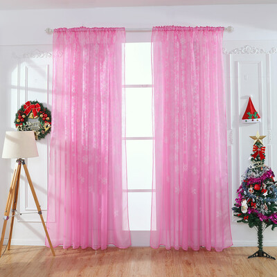 

〖Follure〗1PCS Christmas Snowflake Curtain Tulle Window Treatment Voile Drape Valance