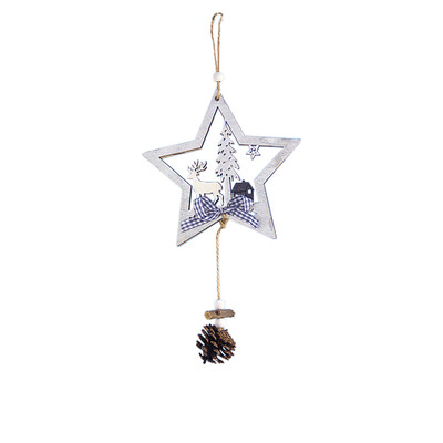 

〖Follure〗Christmas Great Gift Wooden Ornament Hanging Pendant Fretwork Circle Bauble