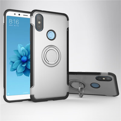 

Back Cover For Xiaomi Mi A2 Mi 6X Case Car Holder Stand Hard PC Silicon Ring Suction Bracket Celulars