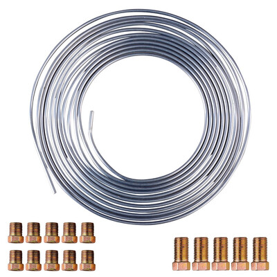 

Silver 316" OD x 25 Ft Roll With 15 Assort Fittgs Zinc Brake Line Tubing Kit