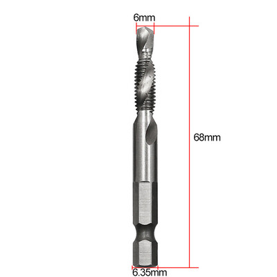 

〖Follure〗Hex Shank High Speed Steel Compound Spiral Screw Thread Taps Drill Bit Tool A