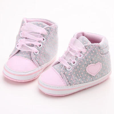 

Baby girl Infant Toddler Polka Dot Anti-slip Soft Sole Lace Up Shoe Crib Shoes