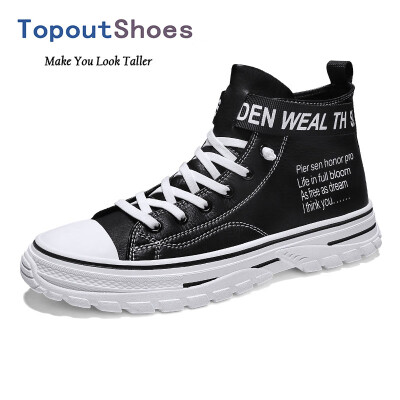 

TopoutShoes Hidden Lift Men Skateboarding Shoes Height Increasing High Top Sneakers Taller 28inch 7cm