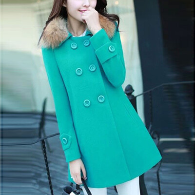 

Toponeto Women Casual Medium And Long Slim Jacket Winter Woolen Thick Coat