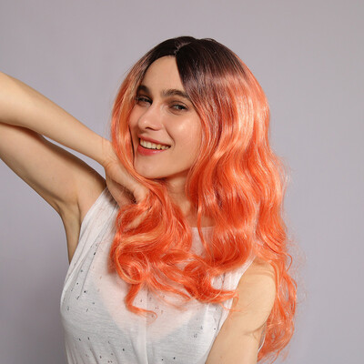 

〖Follure〗Sexy Women Girl Long Orange Gradient Wig Wavy Curly Synthetic Fashion Wigs Hot