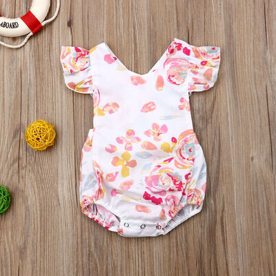 

Cute Newborn Baby Girl Floral Ruffle Romper Jumpsuit Clothes Outfit Sunsuit