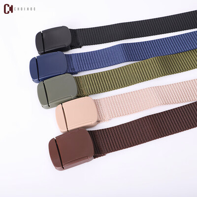 

Explosion models casual simple canvas belt plastic snap buckle metal allergy outdoor sports nylon mens belt tide