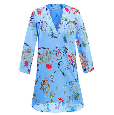 

Starmoon Womens V Neck Shirt Blouse Ladies Casual 34 Sleeve Tops T Shirt Plus Size