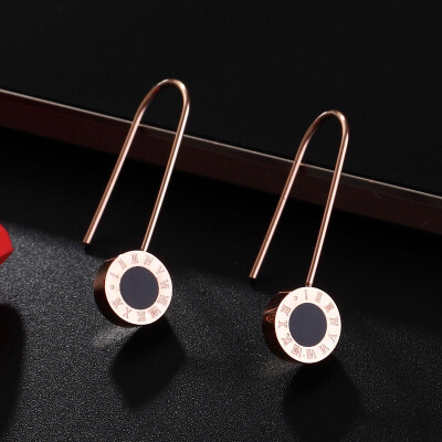 

French ear hook earrings accessories female long ear hook 18k rose gold short earrings