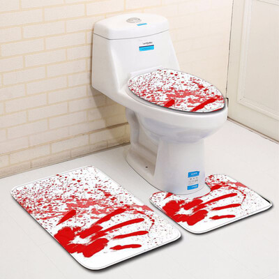 

〖Follure〗Blood Handprint Bathroom Toilet Three Piece Floor Mat Door Mat Bathroom Carpet