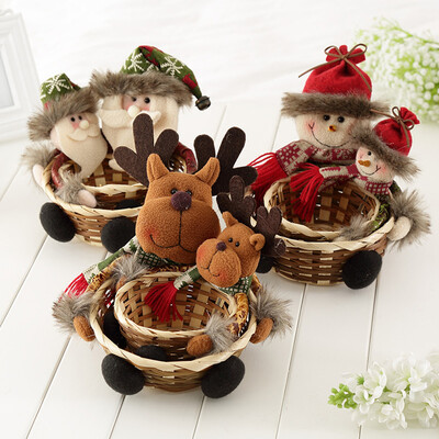 

〖Follure〗Christmas Candy Storage Basket Decoration Santa Claus Storage Basket Gift