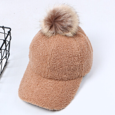 

New hat mens lamb lamb ins letter casual cap Korean version of the black flag bent roof baseball cap