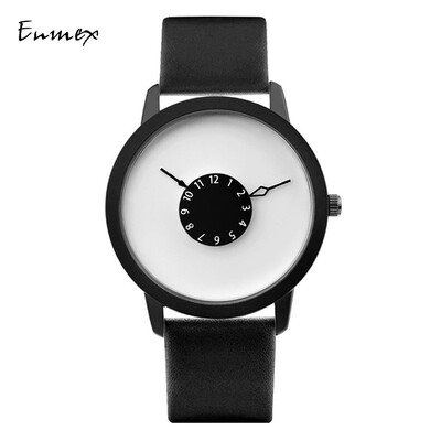 

Subversive second hand creative wristwatch when translating holiday gift Enmex inverted pointer concise watch