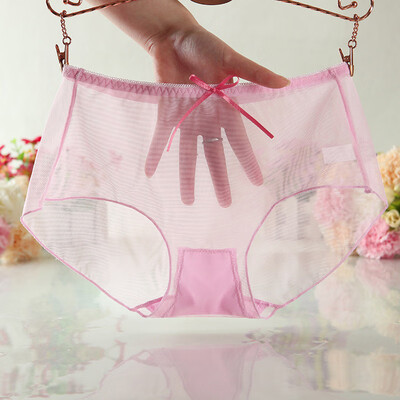 

Sexy Womens Mesh Briefs Panties See Through Middle Waist Underpants Underwear