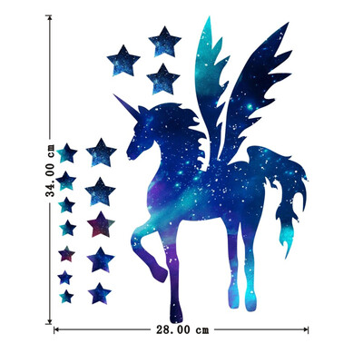 

Fantasy Sky Star Unicorn Wall Sticker Self-adhesive Paper