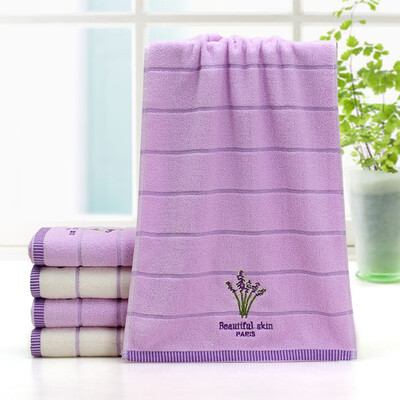 

Gobestart Cotton Embroidery Lavender Aromatherapy Soft Bath Hand Face Towel Sheet Set