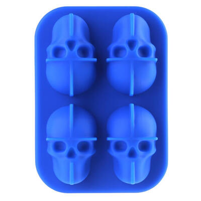 

DIY 4-Cavity Skull Ice Cube Mold Maker Silicone Chocolate Cake Candy Mould