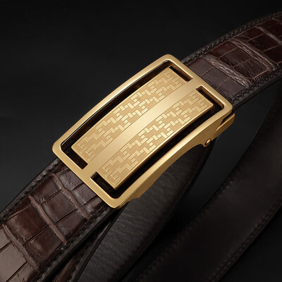 

Crocodile belt without stitching automatic buckle real crocodile leather belt mens leather high-grade steel buckle belt