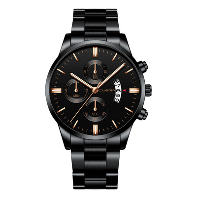 

Gobestart CUENA Men Fashion Military Stainless Steel Analog Date Sport Quartz Wrist Watch