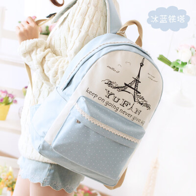 

Canvas backpack Korean girls heart travel backpack cute Mori leisure high school students schoolbag female junior high school stud