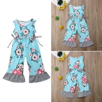 

Toddler Kids Baby Girls Sleeveless Floral Romper Jumpsuit Clothes Outfits Summer