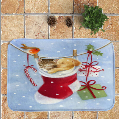 

Gobestart Merry Christmas Welcome Doormats Indoor Home Carpets Decor 40x60CM