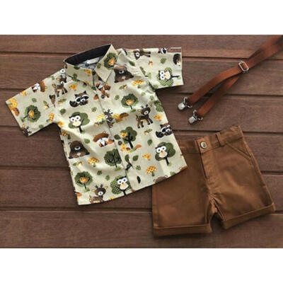 

Summer Toddler Baby Kids Boy Shirt TopsPants Gentleman Outfits Clothes 2PCS Set