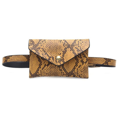

Fashion Women Solid & Snake Printed Belt Bag Serpentine PU Leather Waist Bags Envelope Shoulder Bag Mini Joker Waist Packs