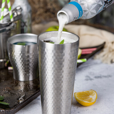 

Stainless Steel Double Wall Tea Beer Coffee Beverage Bar Tall Cup 430ml 145oz