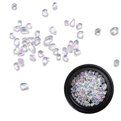 

Toponeto Nail Art Irregular Ore Color Stone DIY Nail Sticker Rhinestone Black Jewelry Box