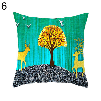 

Christmas Wapiti Flower Throw Pillow Case Cushion Cover Sofa Bedding Articles
