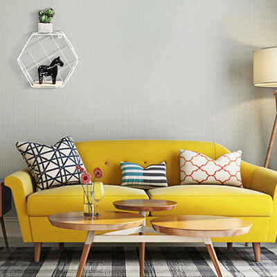 

Gobestart Iron Hexagonal Grid Wall Shelf Combination Hanging Geometric Figure Decoration