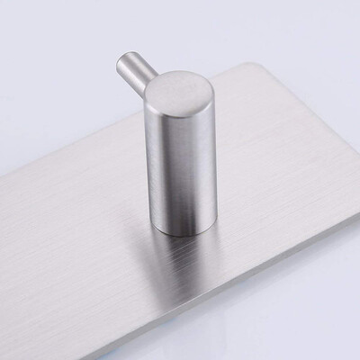 

Adhesive Hooks Rail Stainless Steel 4-Hook Rack Bath Towel Hook Sticky Bathroom Kitchen Towel Multi Hanger