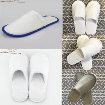 

New Unisex Men Women Toe Guest Slippers Terry Hotel SPA Slipper Shoes 5Style Disposable Slippers